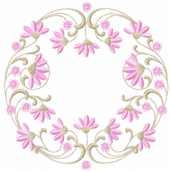 Flowers And Tree Embroidery Design 6